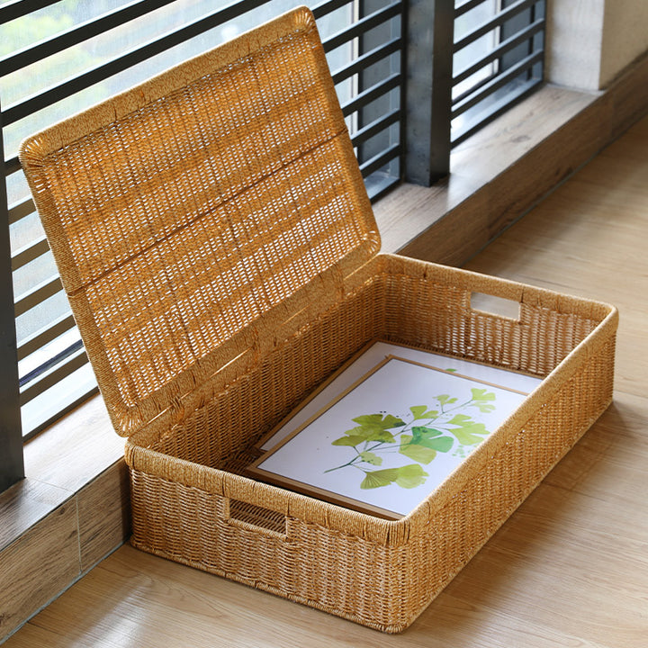 Large Rectangular Woven Storage Chest Bowlift