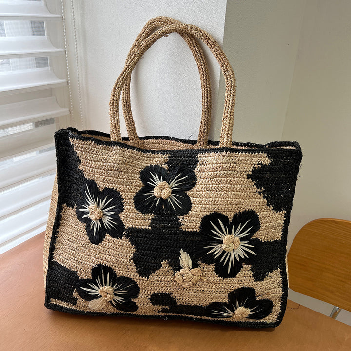 Handcrafted beach bag with floral design Bowlift