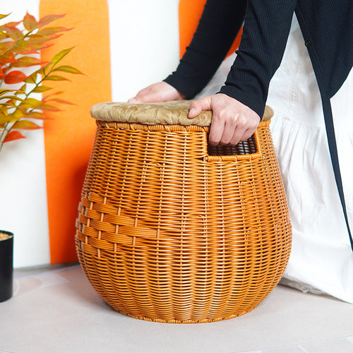 Cozy Rattan Storage Ottoman Bowlift