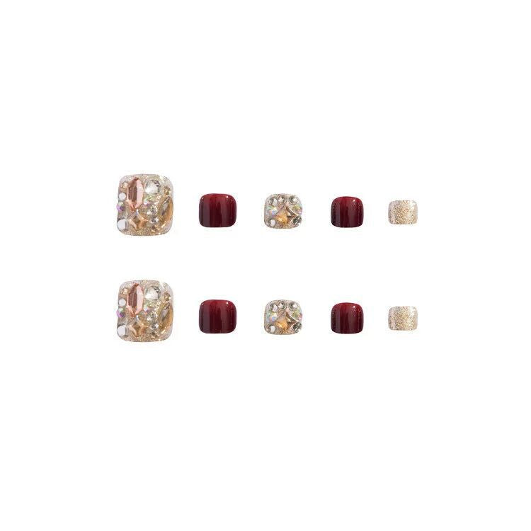 Premium Crystal-Embellished Toe Nail Art Bowlift