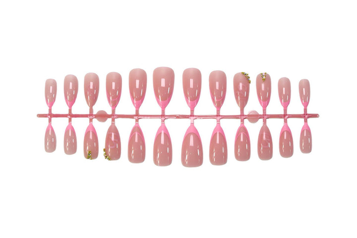Artificial nail set with elegant heart and glitter decoration Bowlift