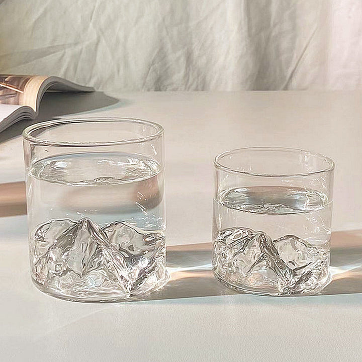 Mountain-Relief Handblown Whiskey Glass Bowlift
