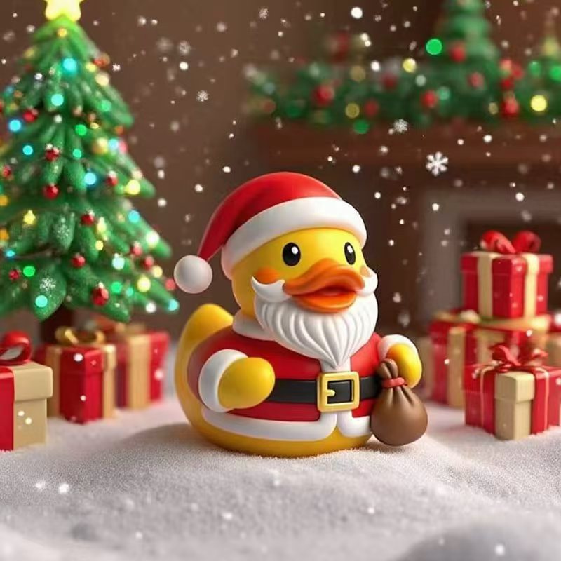 Funny rubber duck in craftsman's outfit Bowlift