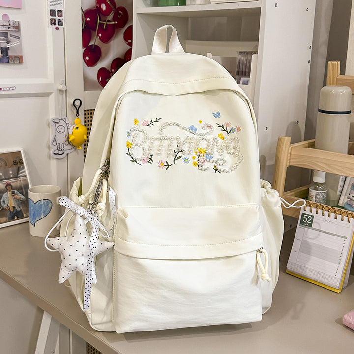 Embroidered Floral Design Backpack
