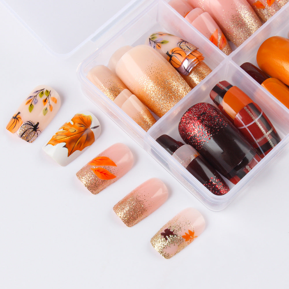 Autumn-Inspired Glitter Nail Art Set Bowlift
