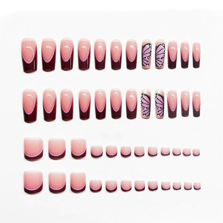 Artistic Butterfly Press-On Nail Set Bowlift
