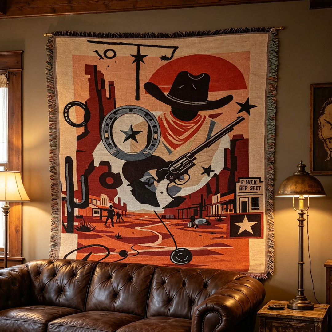 Western-Themed Decorative Throw Blanket