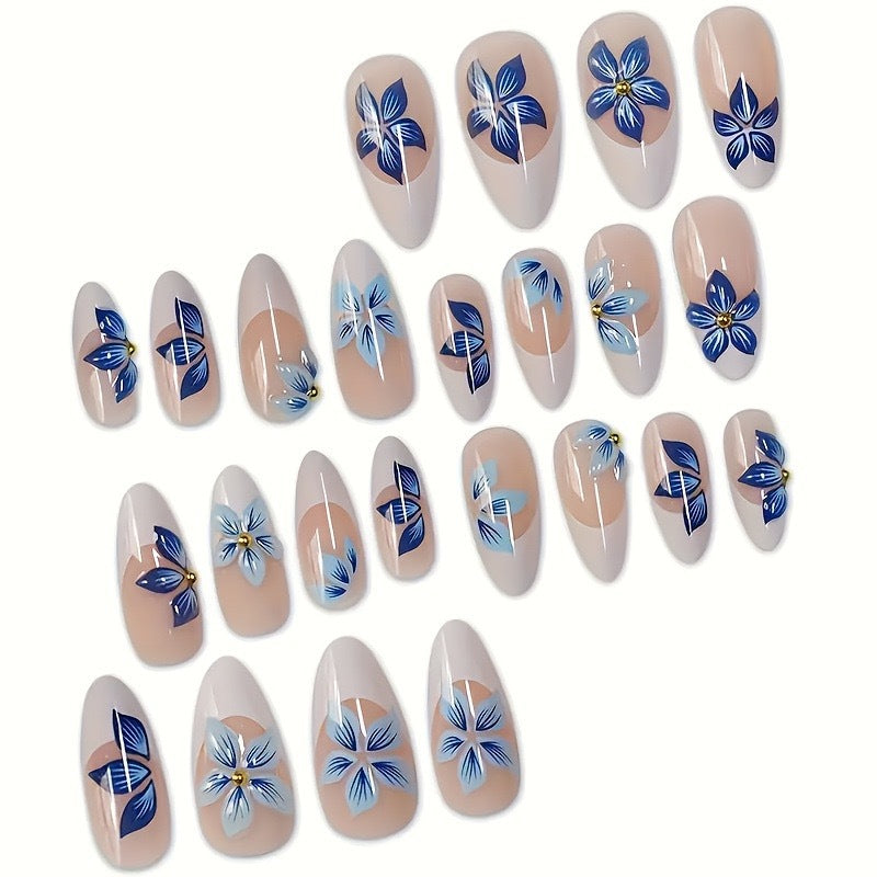 Elegant Floral Acrylic Nail Enhancements Bowlift