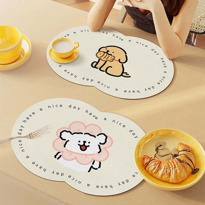 Unisex Cute Cartoon Pet-Themed Mat Bowlift