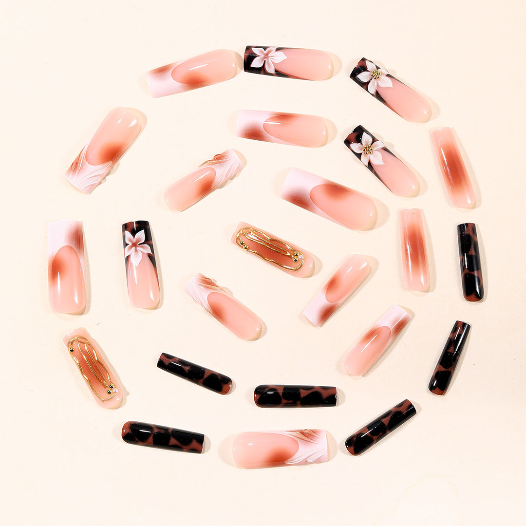 Floral Accent Acrylic Nail Art Extensions Bowlift 1789713316