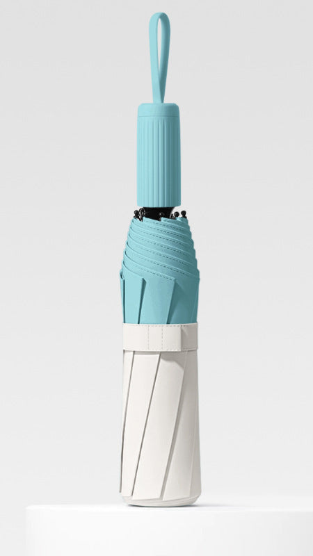 Ladies Automatic Folding Umbrella with Ergonomic Handle and Double-Layer Construction Bowlift