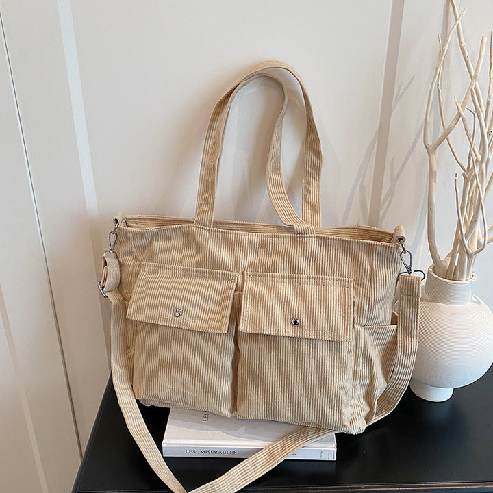 WoSpacious Corduroy Utility Tote Bag Bowlift