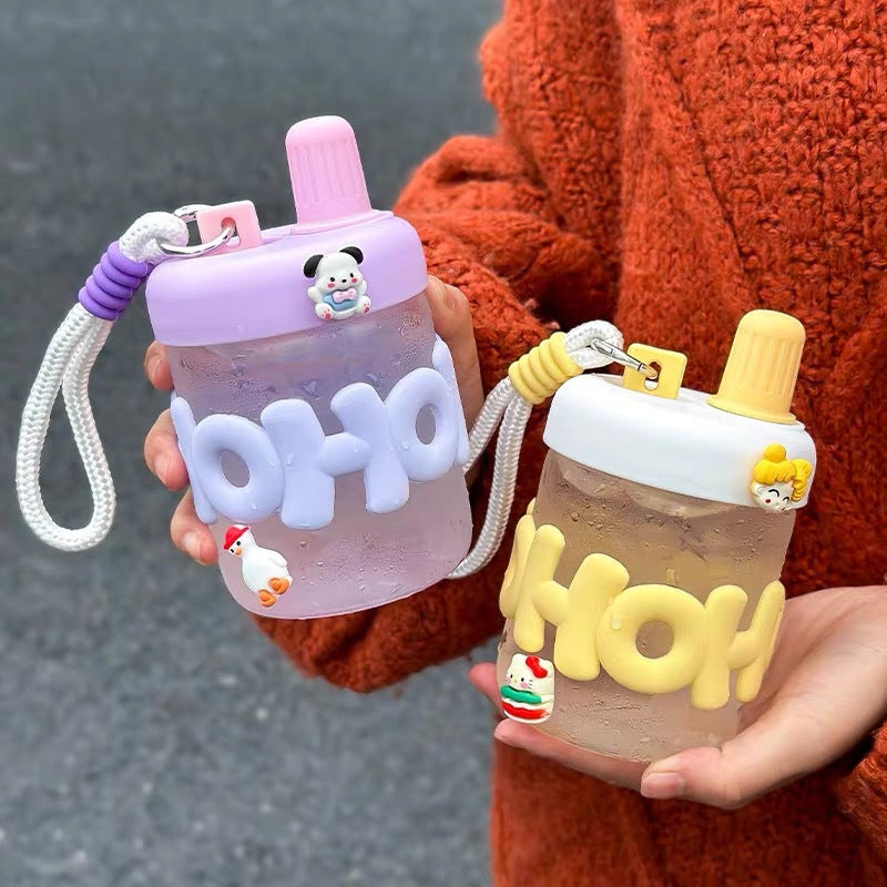 Women's funny and practical water bottle with integrated carrying strap Bowlift