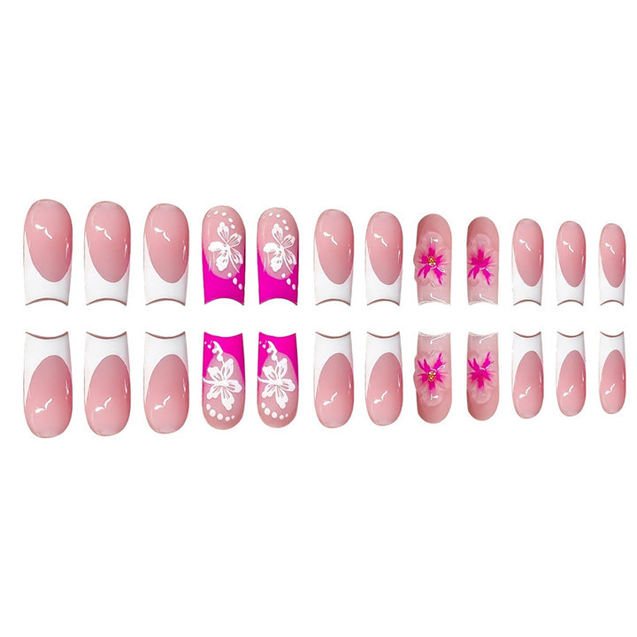 Floral Accent Decorative Press-On Nails Bowlift