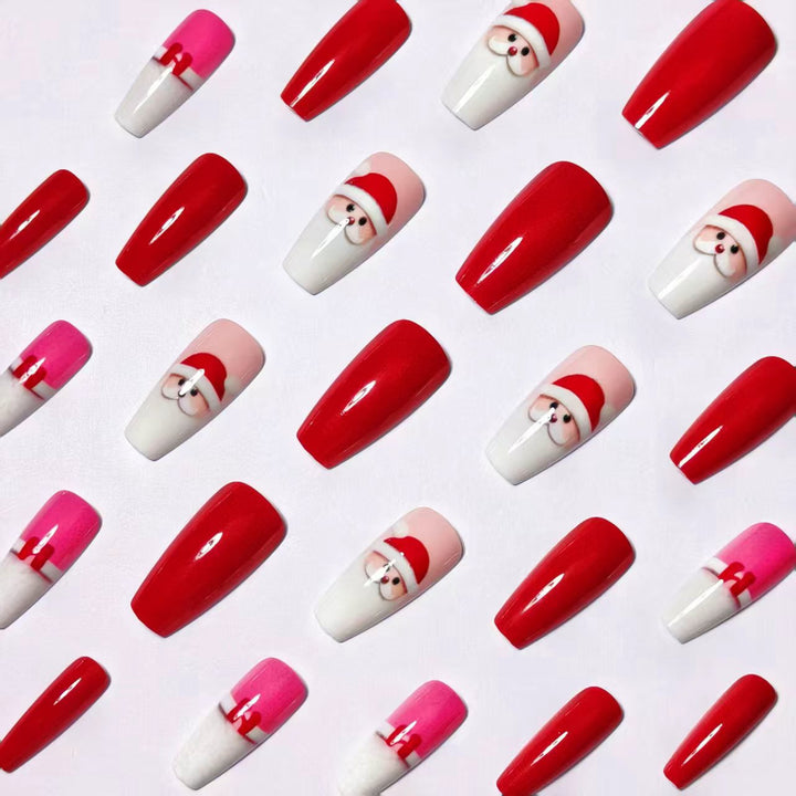 Holiday-Themed 3D Santa Nail Art Bowlift