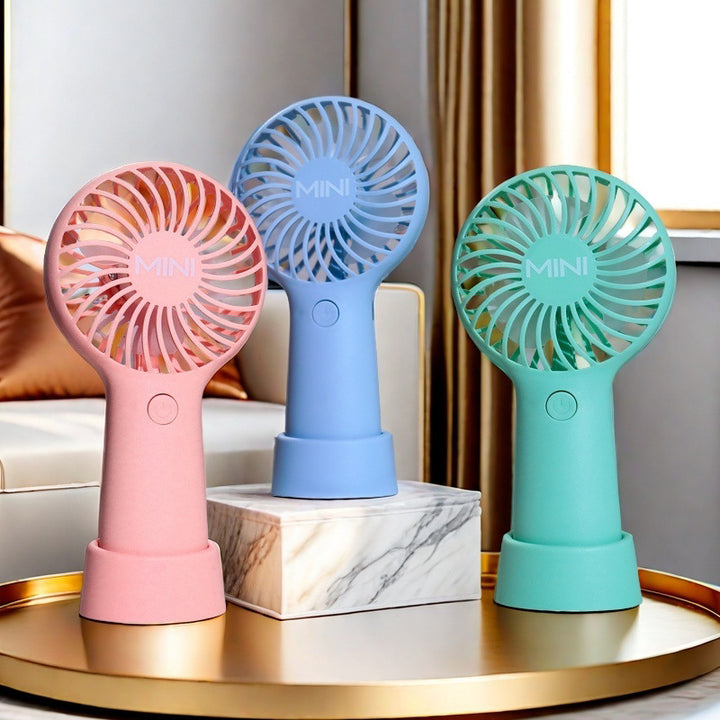 Ladies Portable Mini Handheld Fan with Ergonomic Grip Bowlift