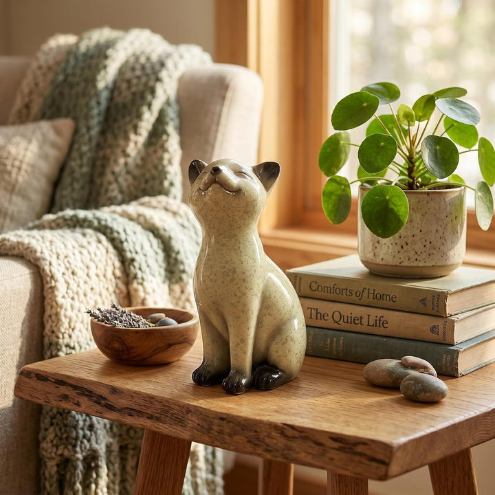 Resin statue of a cat Bowlift