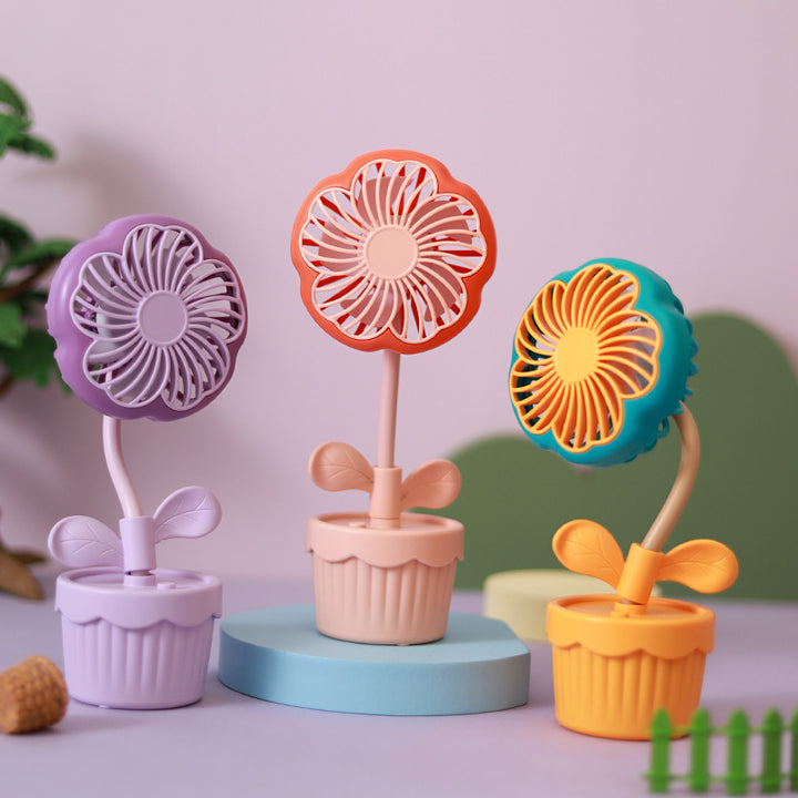 Unisex Cute Floral Design Desk Fan Bowlift