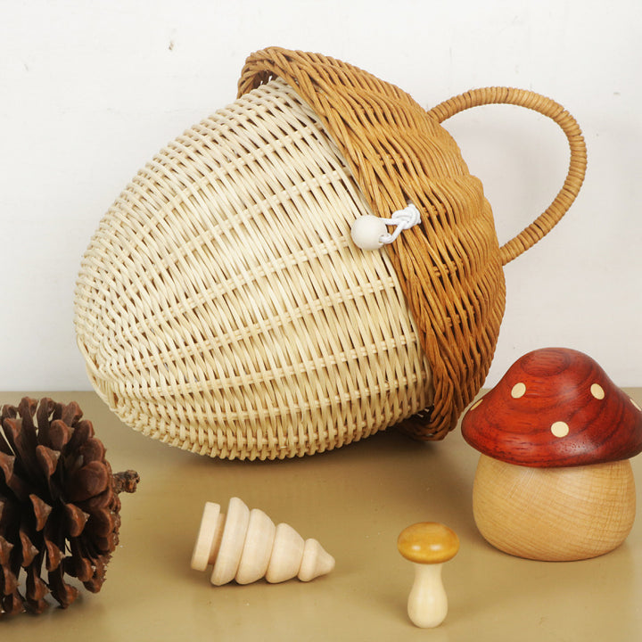 Fun Mushroom-Shaped Woven Storage Basket Bowlift