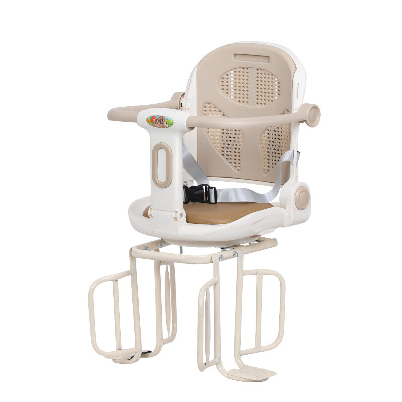 rear-mounted toddler bicycle seat with padded ergonomic backrest adjustable footrests and secure harness Bowlift