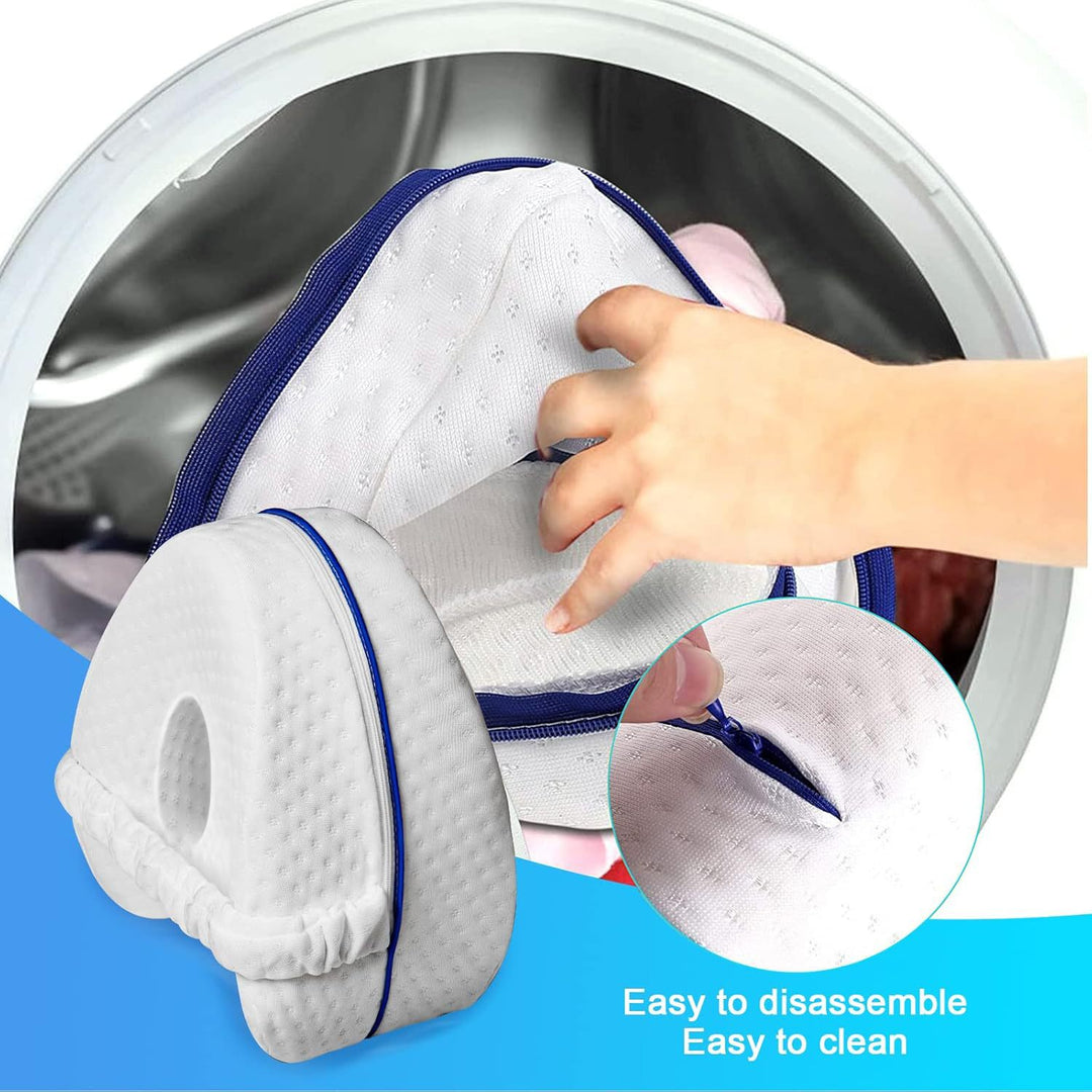Ergonomic Contoured Memory Foam Knee Pillow with Adjustable Strap Bowlift