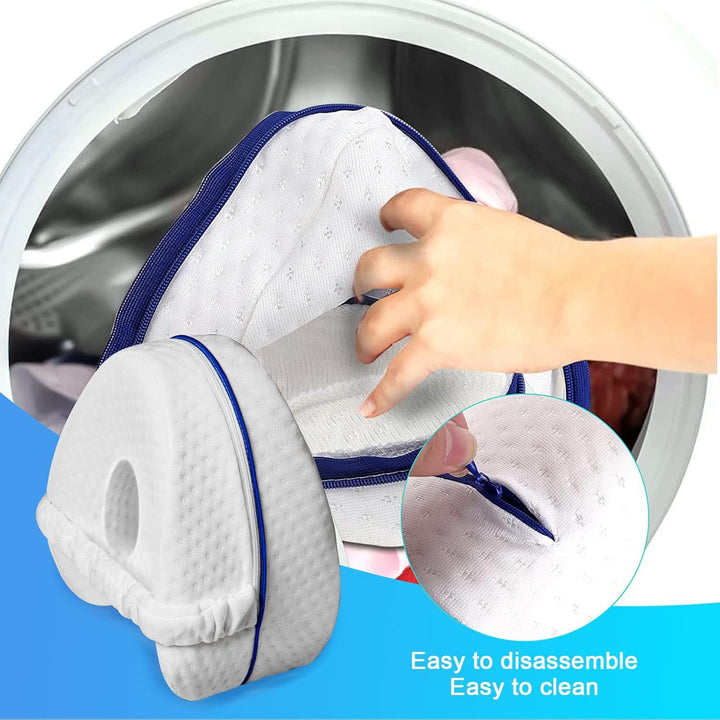 Ergonomic Contoured Memory Foam Knee Pillow with Adjustable Strap Bowlift