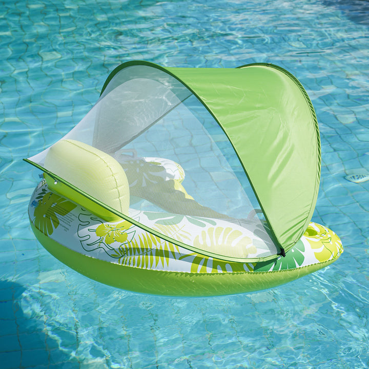 Unisex Inflatable Comfort Pool Lounger with Headrest Bowlift