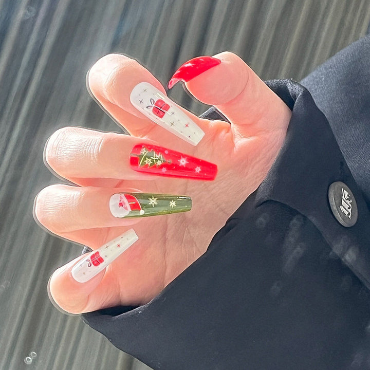 Festive Themed Press-On Nails Bowlift