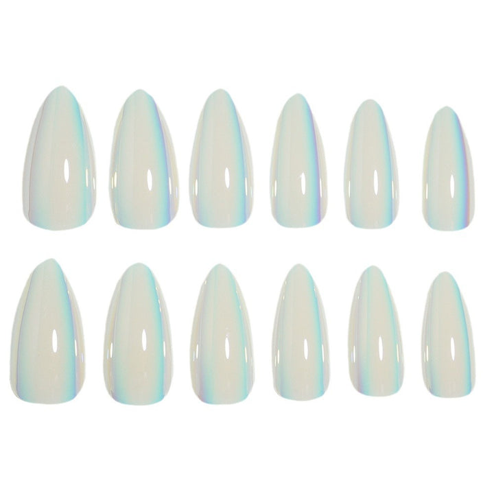 Iridescent Almond-Shaped Press-On Nails Bowlift