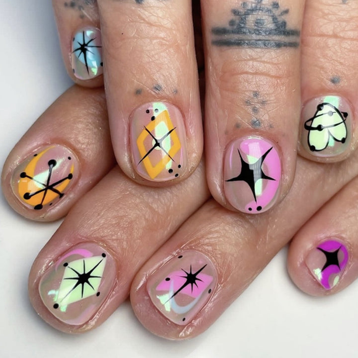 Artistic Abstract Nail Art Bowlift