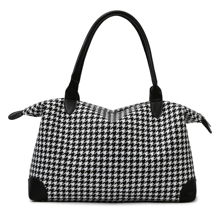 Stylish Houndstooth Satchel