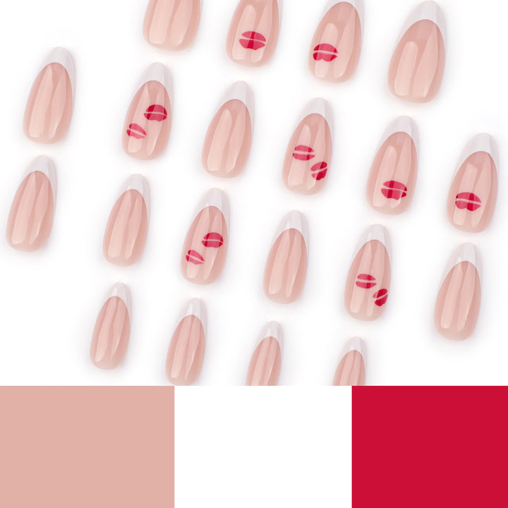 Artistic Nail Extensions with Glamorous Lip Design Bowlift