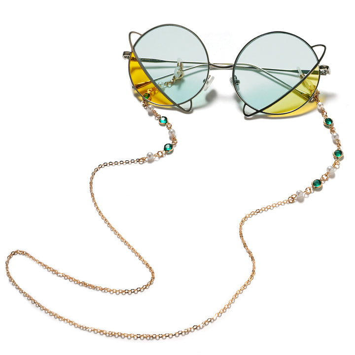 Premium Pearl and Amethyst Eyewear Chain Bowlift