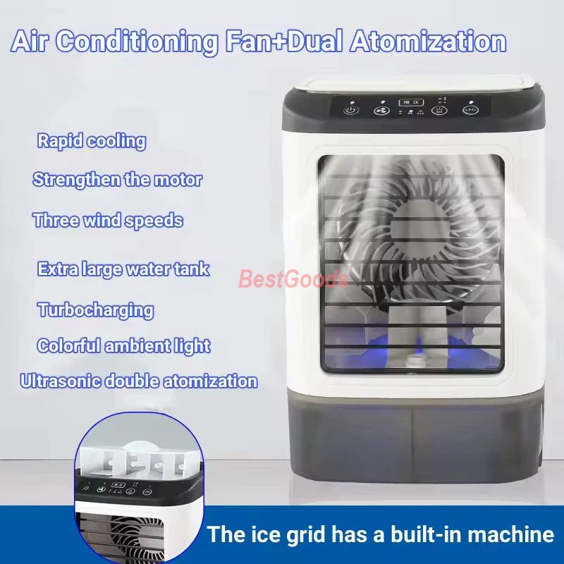 Unisex one size portable non-misting air cooler fan with large water tank and motor with three speeds Bowlift