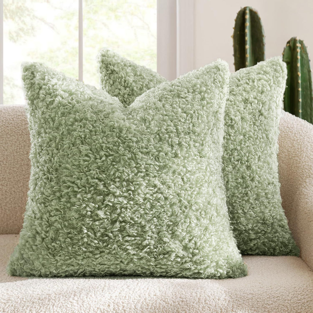 Luxury Curly Faux Shearling Decorative Throw Pillow Cover Bowlift