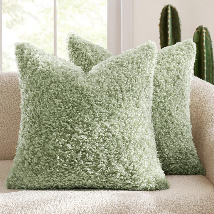 Luxury Curly Faux Shearling Decorative Throw Pillow Cover Bowlift