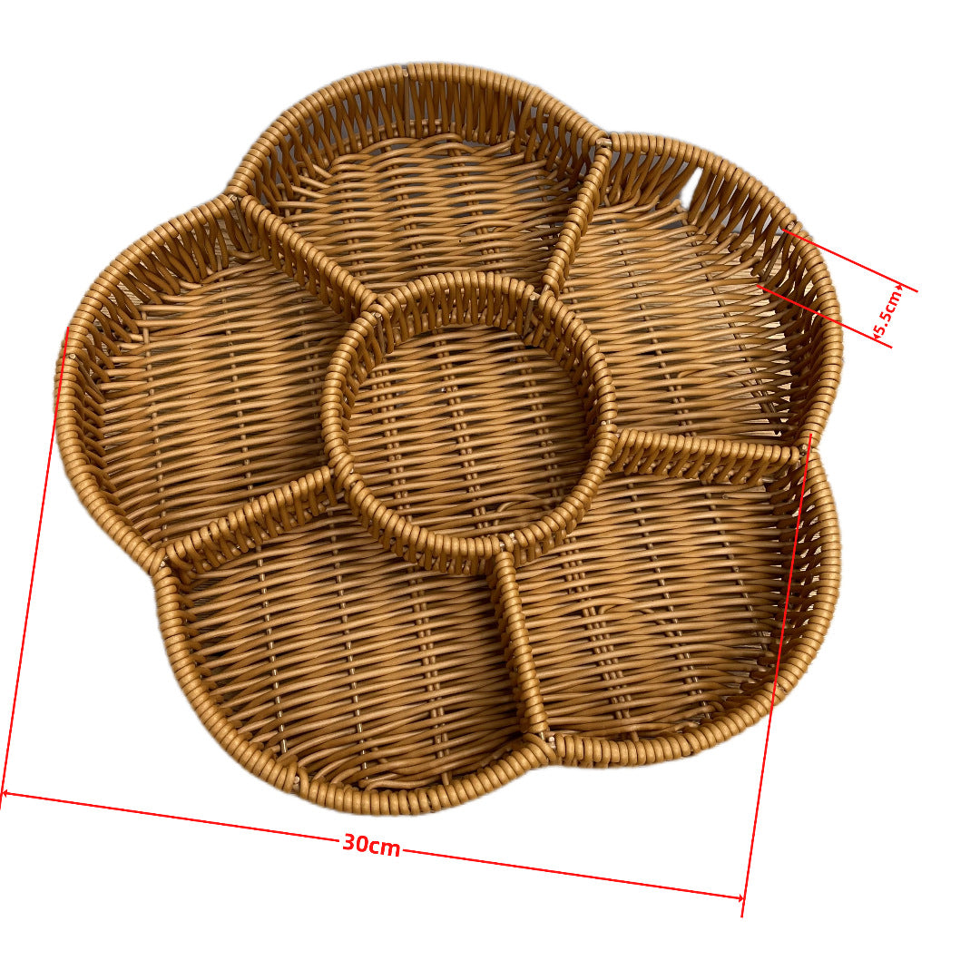 Ladies beef braided serving basket with three compartments Bowlift
