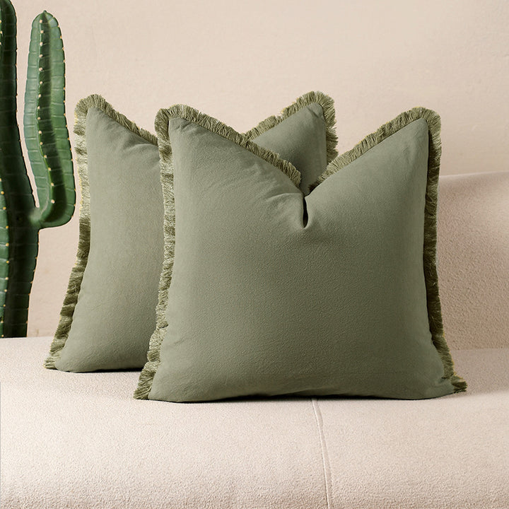 Fringed Decorative Throw Pillows
