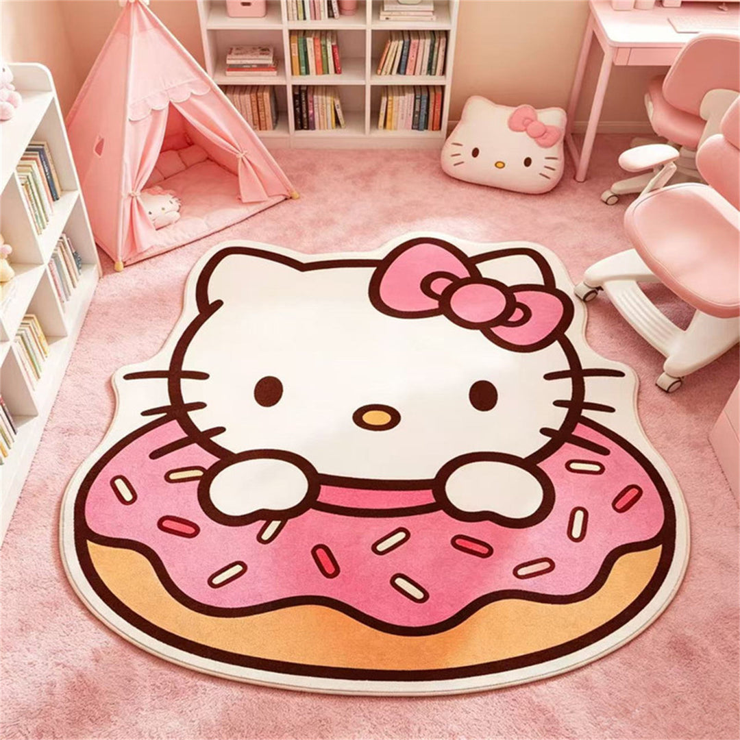 Cute Cartoon Strawberry-Themed Area Rug