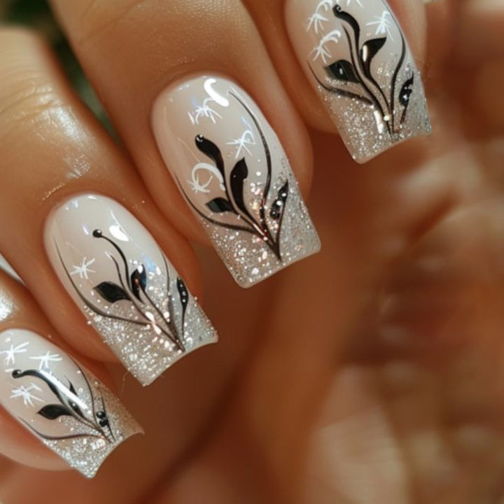 Artistic Glitter Ombre Nail Art Extensions Bowlift