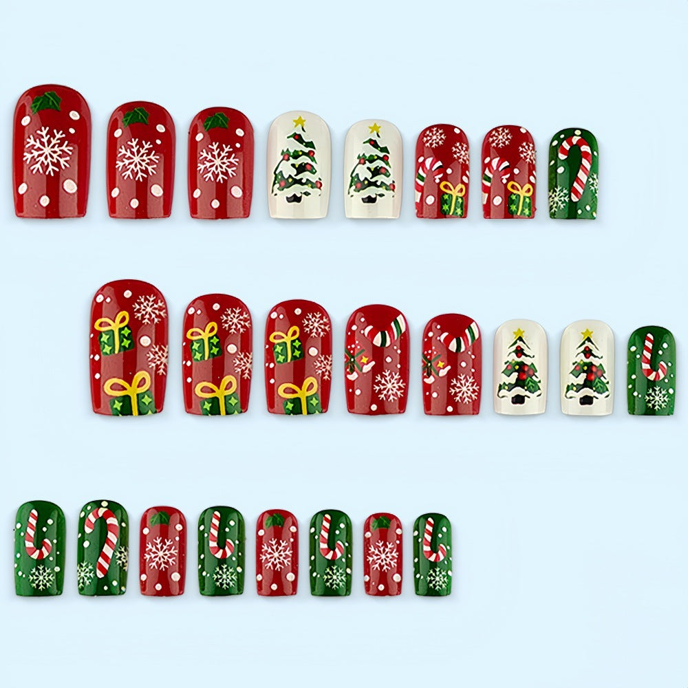 Christmas art nails in festive design Bowlift