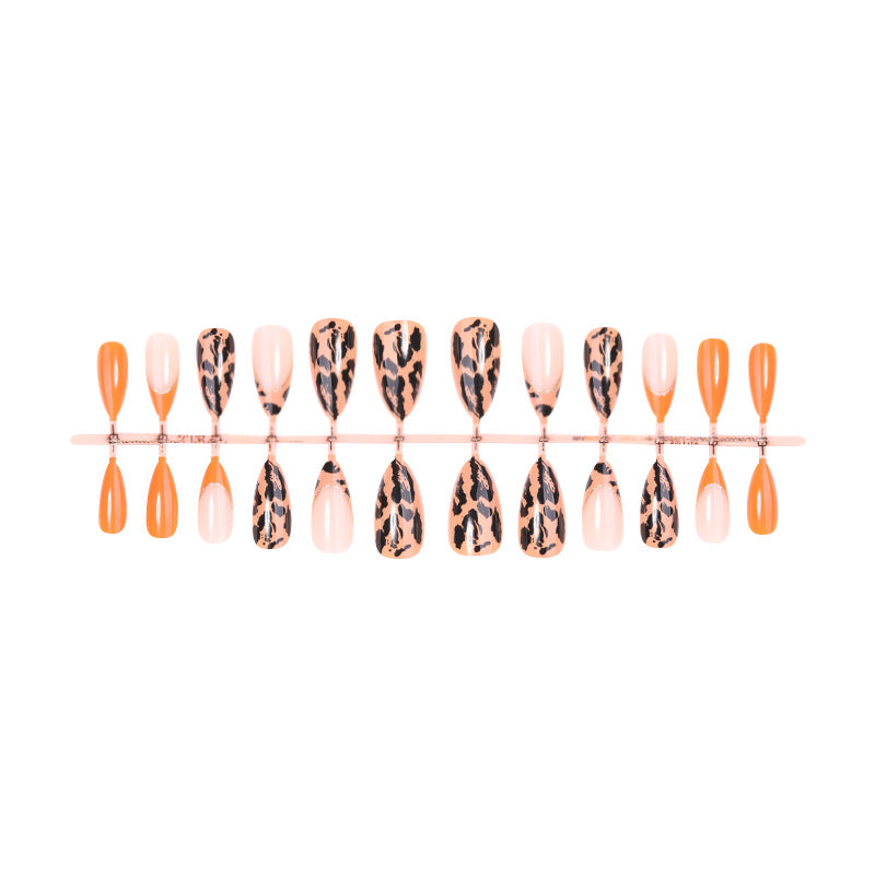Creative Leopard Print Press-On Nails Bowlift