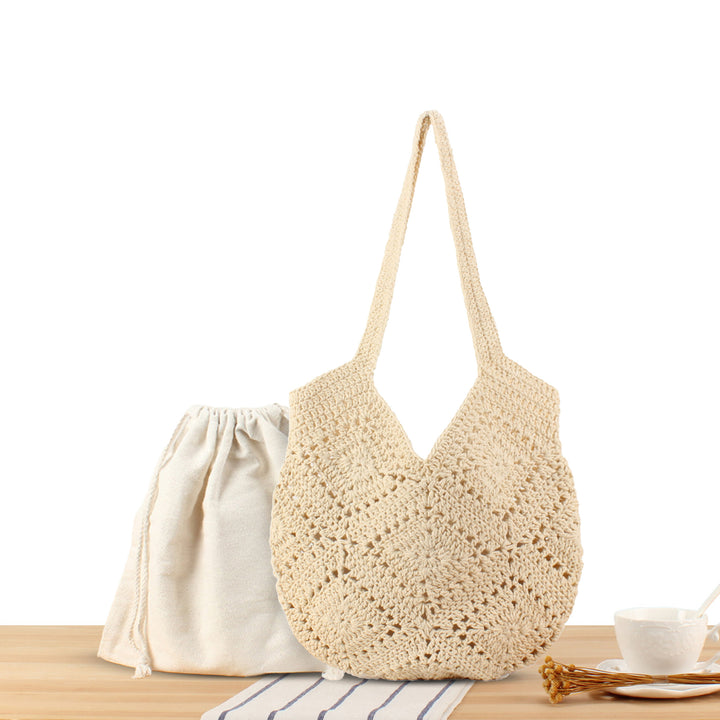 Handmade crochet tote bag with modern pattern Bowlift