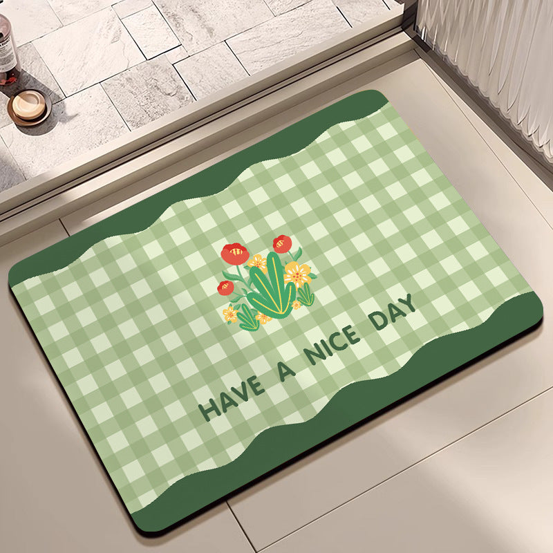 Cheerful Floral Design Indoor Area Mat Bowlift