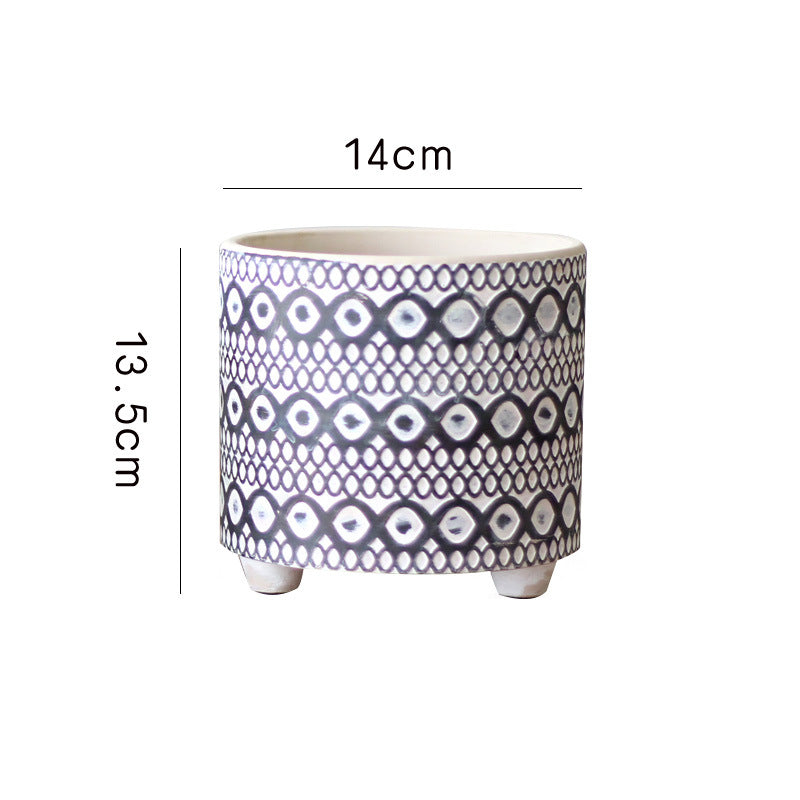 Decorative plant pot with geometric pattern Bowlift