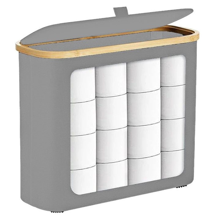 Multifunctional laundry storage box with bamboo lid Bowlift