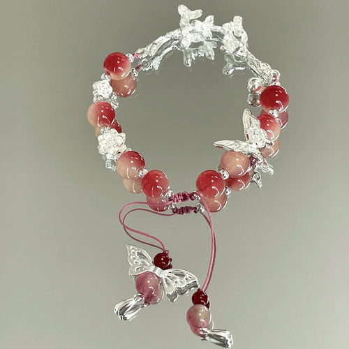 Handmade Floral Butterfly Charm Bracelet Bowlift