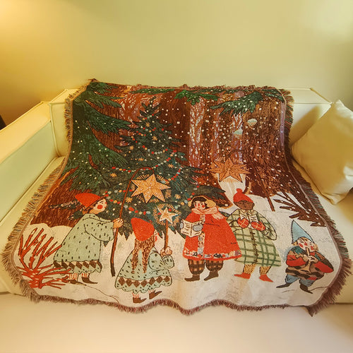 Festive Themed Woven Throw Blanket