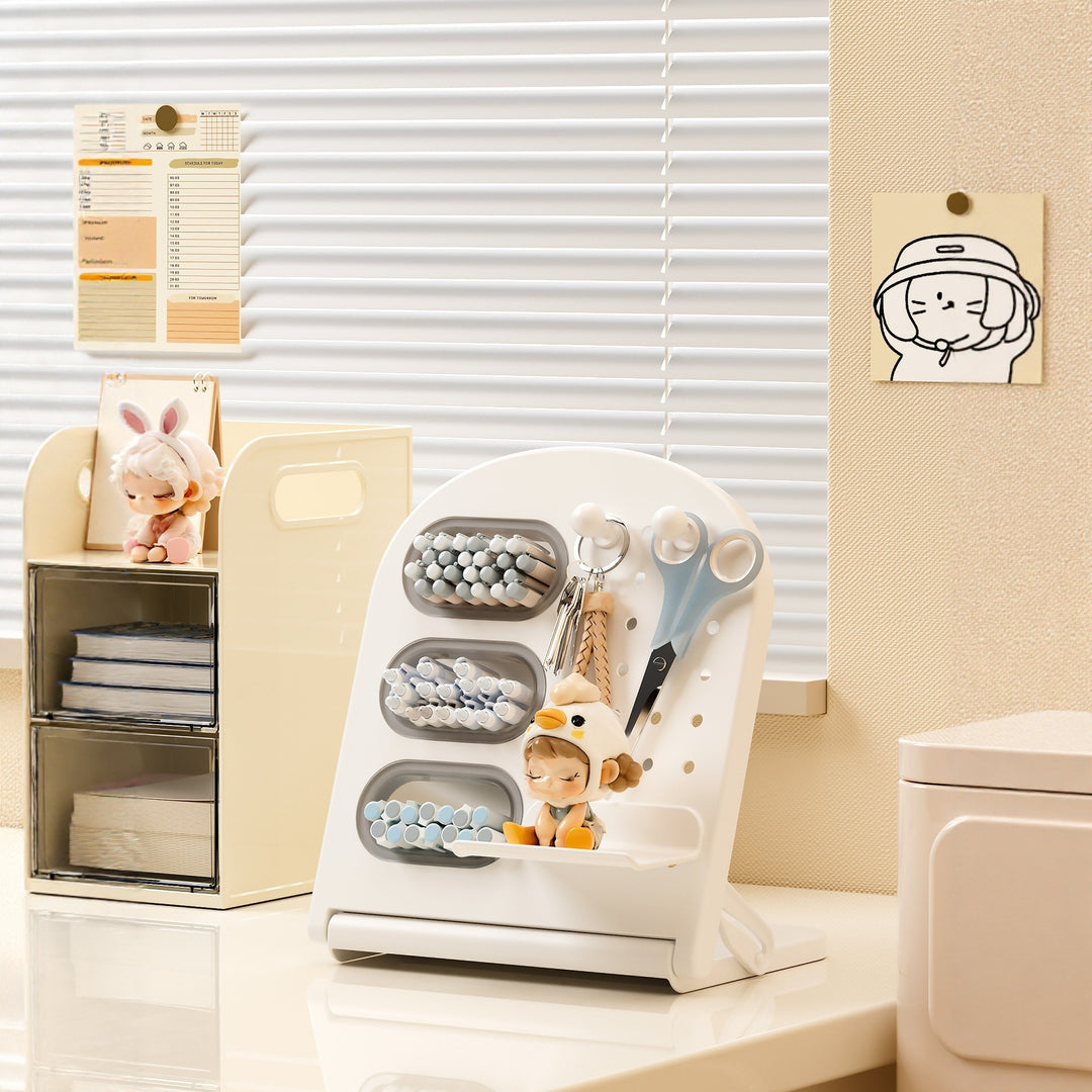 Multi-Functional Desktop Organizer with Adjustable Slots Bowlift