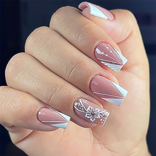 Artistic nail art with floral design Bowlift